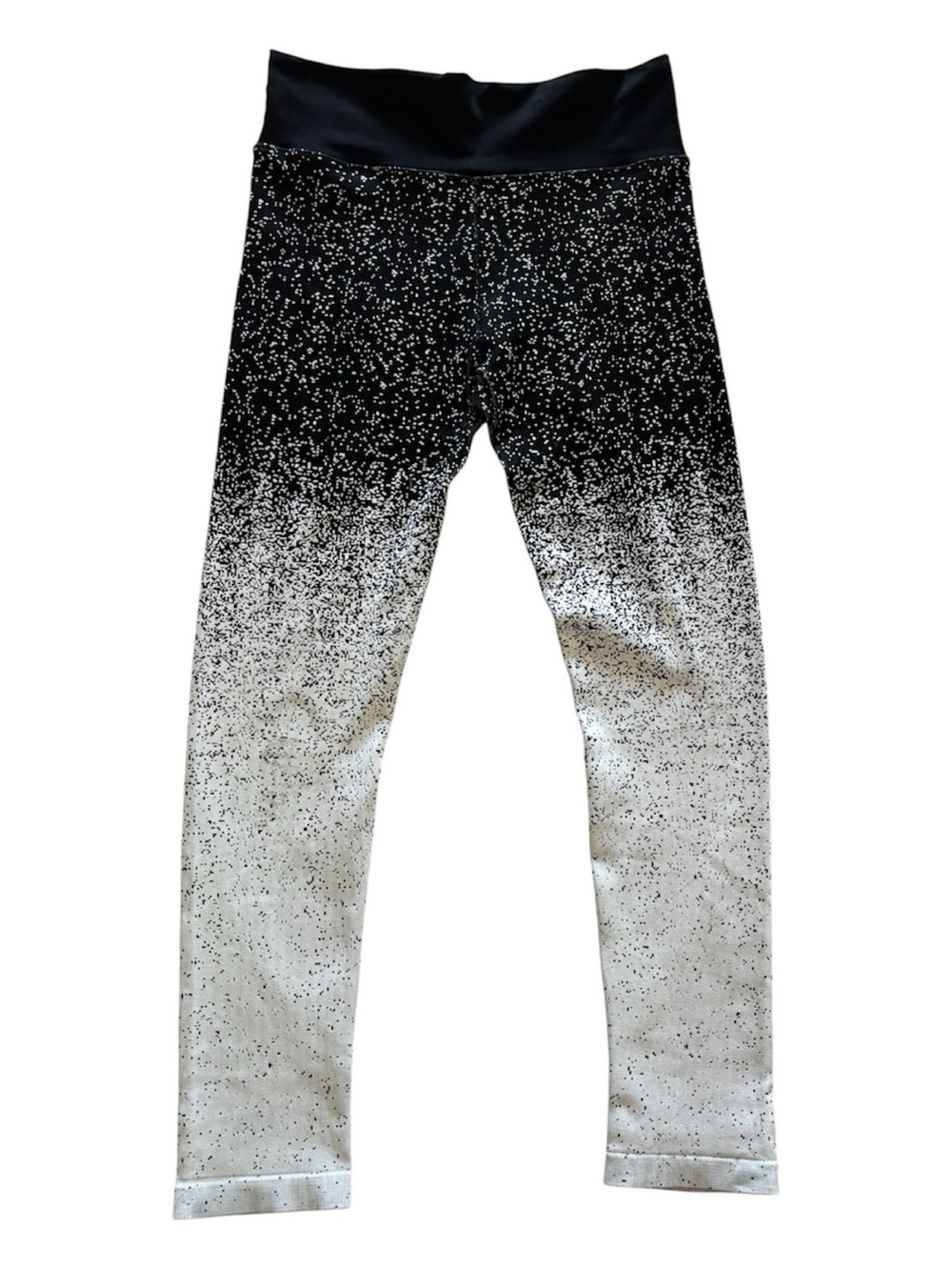 Athleta Black White Ombre Speckled High Rise Seamless Leggings Activewear XL